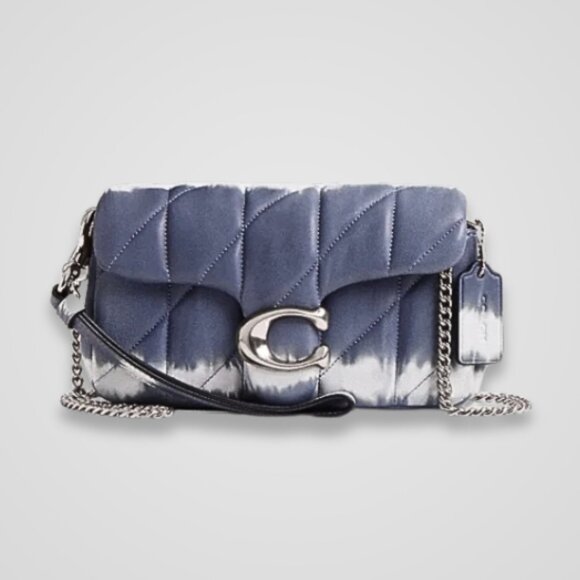 Coach Blue and White Quilted Shoulder Bag - Picture 1 of 14